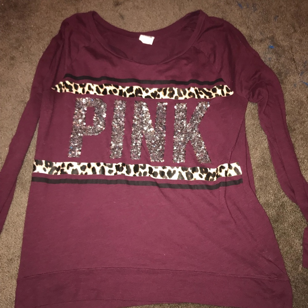 VS PINK - Sequined long sleeved Tee